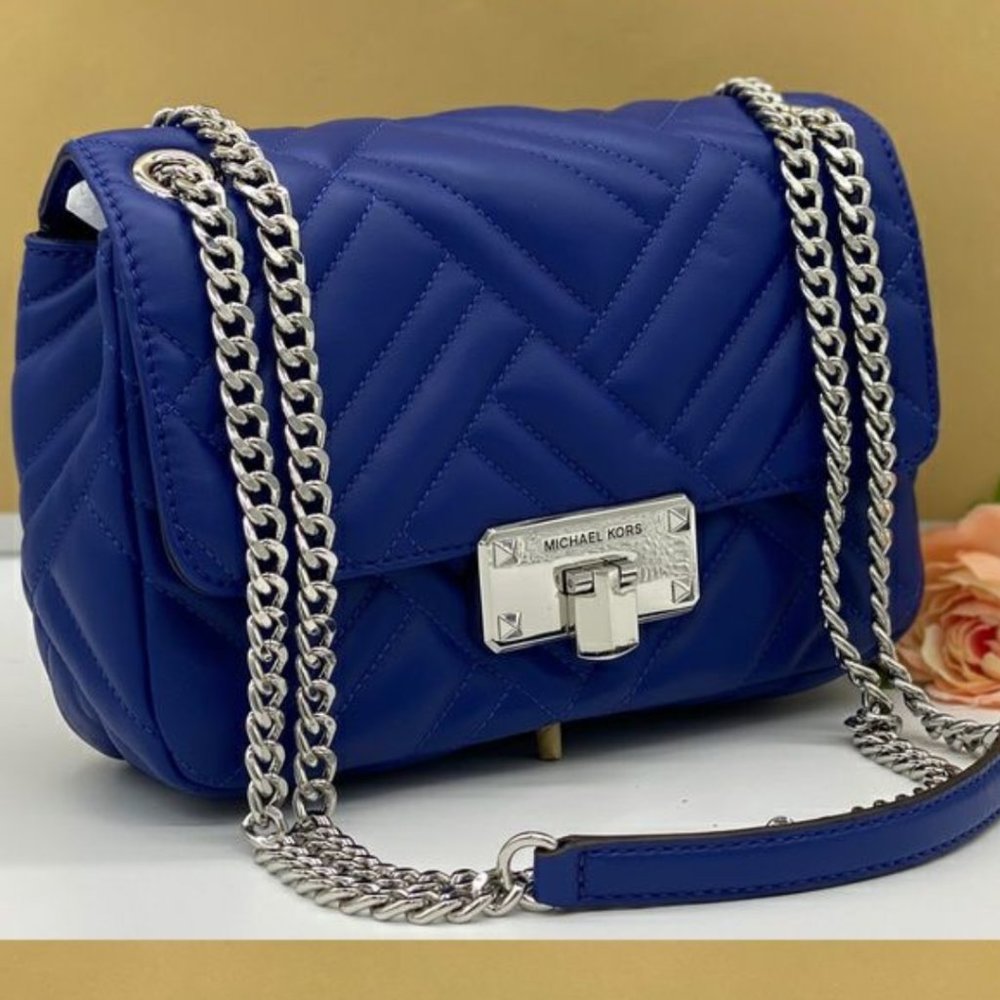 MICHAEL KORS "Peyton" (leather) medium shoulder/crossbody flap purse